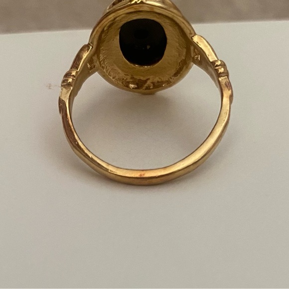 Vintage 14k Onyx & Diamond Ring - Picture 7 of 10